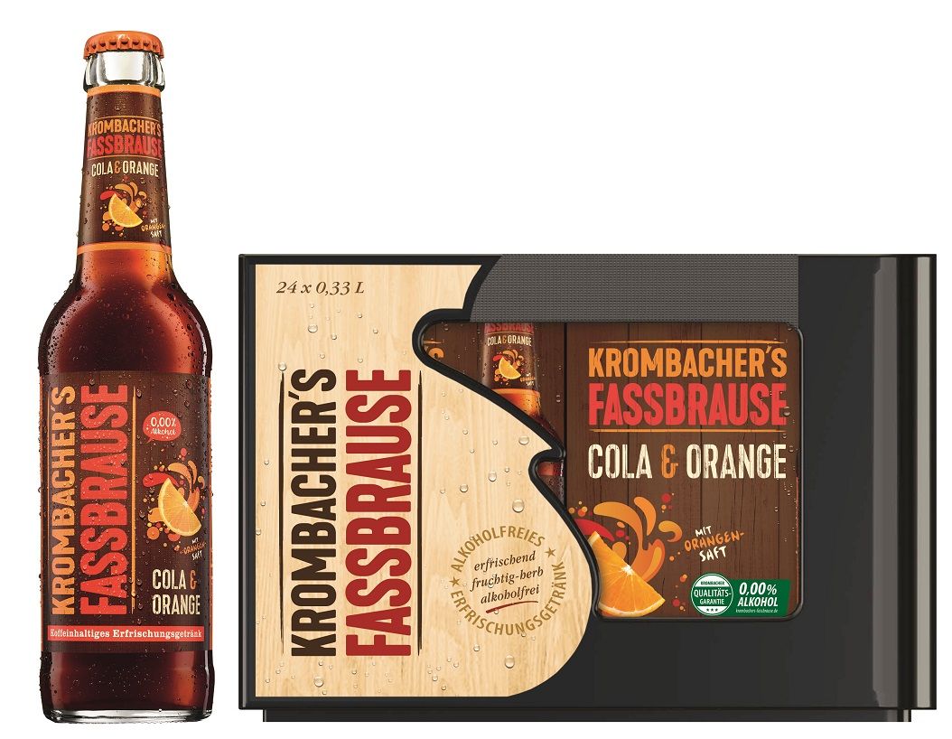 Krombacher Fassbrause Cola & Orange Kasten 4 x 6 x 0,33 l Glas