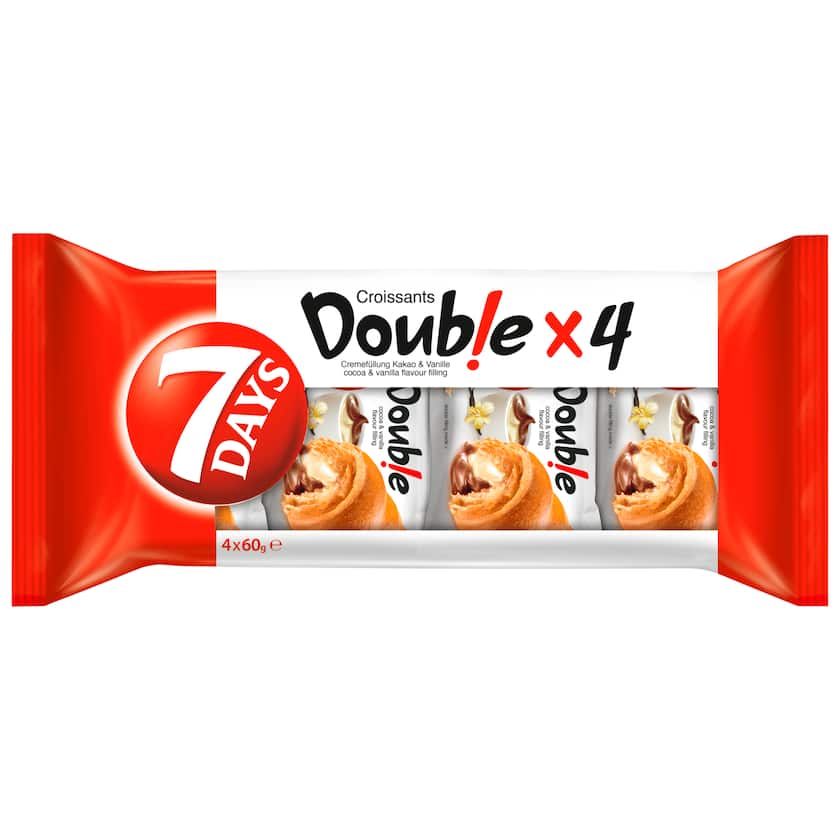 7Days - Double Croissant Kakao & Vanille 4 x 60G