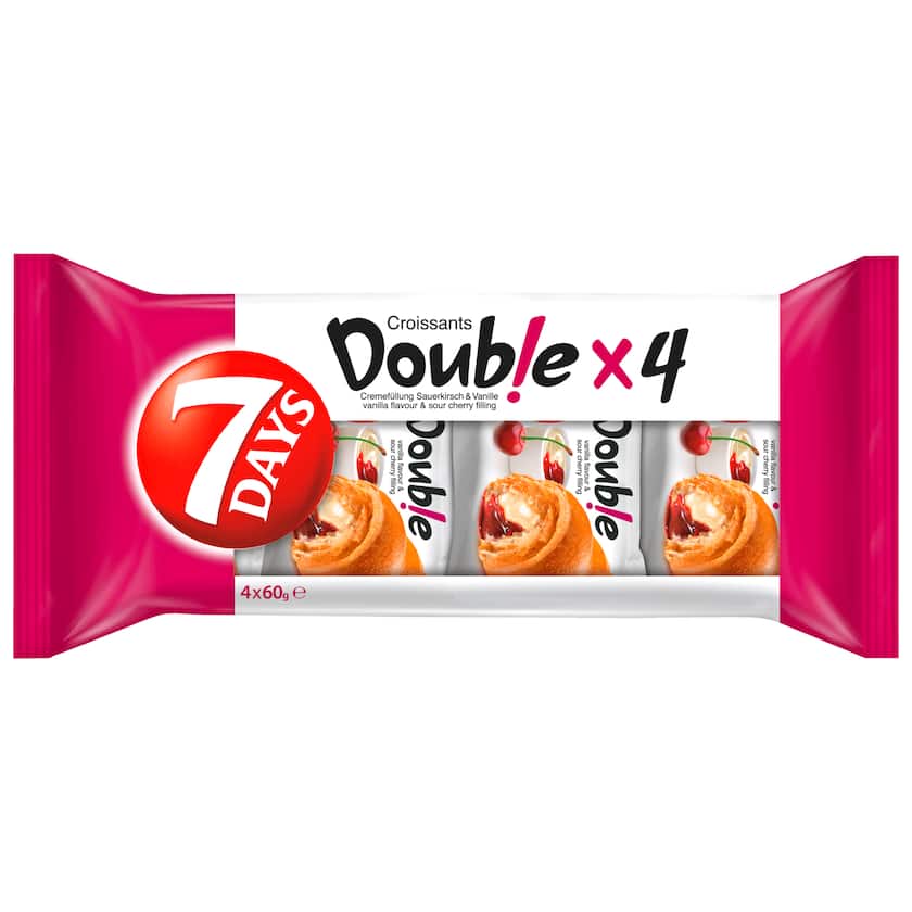 7Days - Double Croissant Sauerkirsch & Vanille 4 x 60G