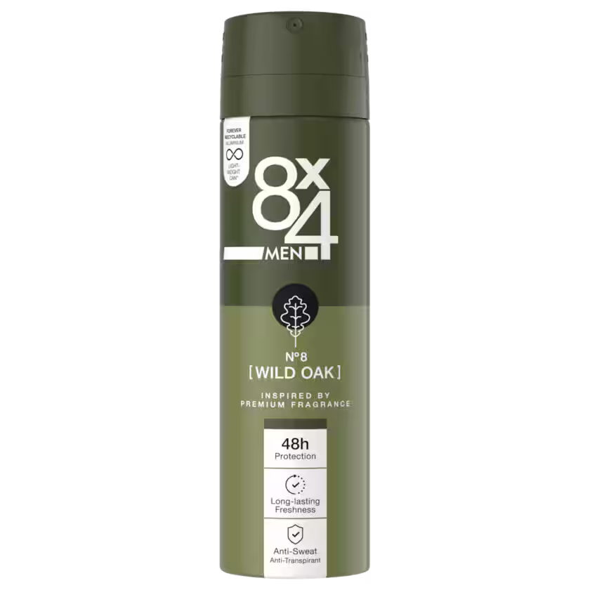 8x4 Men Deospray N°8 Wild Oak 150ml