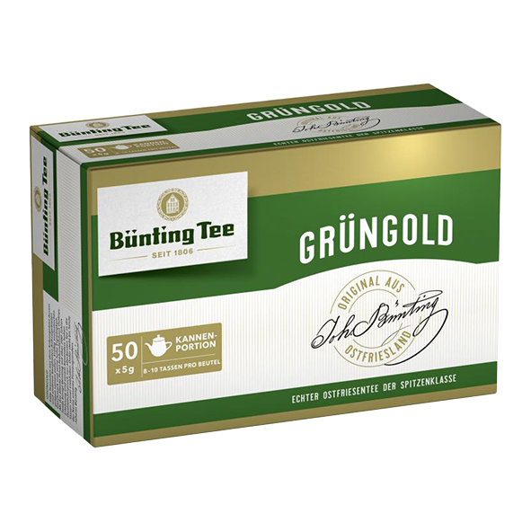 Bünting Tee - Grüner Tee - Grüngold - 50 Beutel
