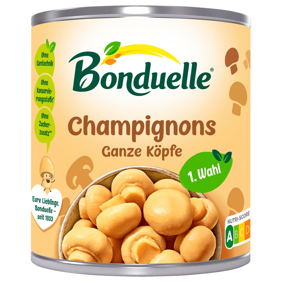 Bonduelle - Champignons Ganze Köpfe 1. Wahl - 115G