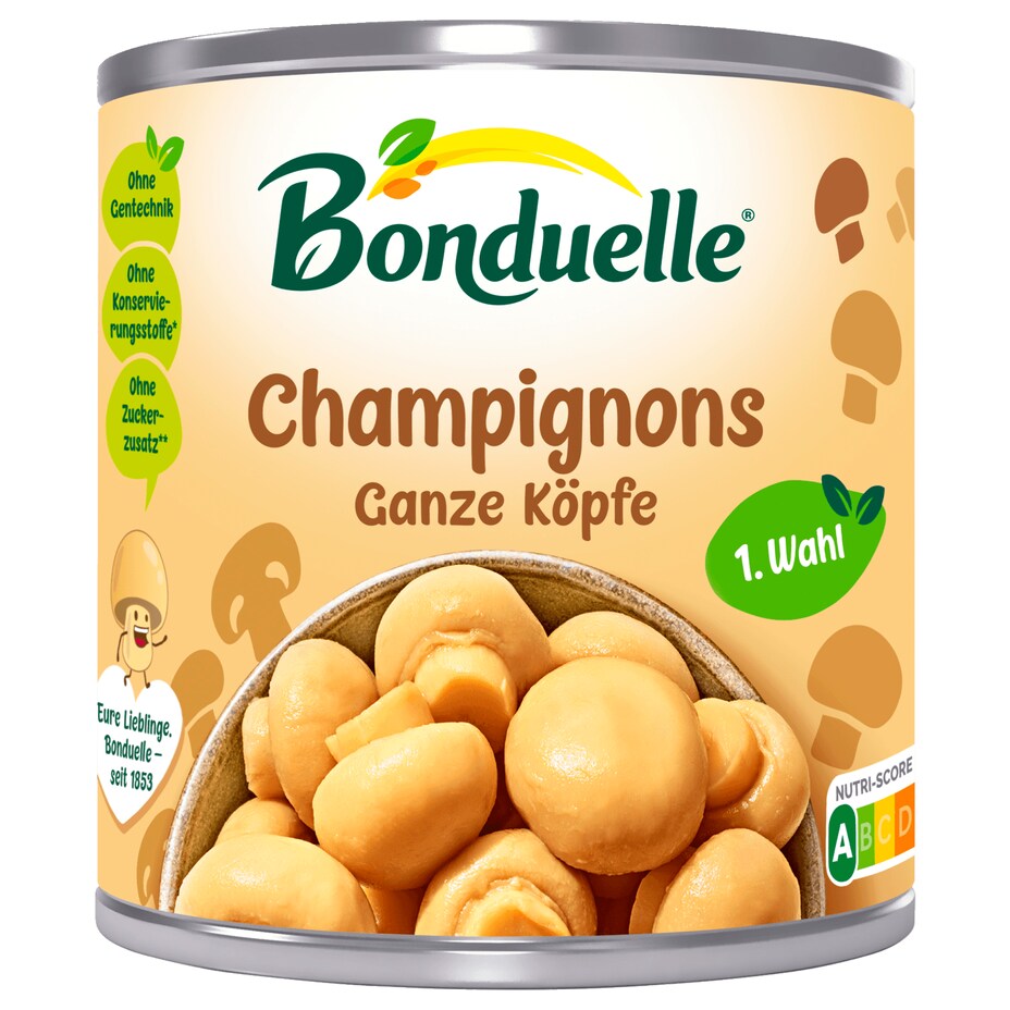 Bonduelle - Champignons Ganze Köpfe 1. Wahl - 195G