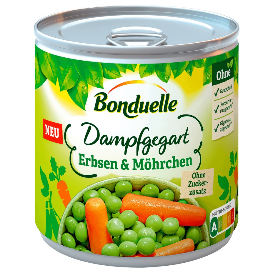 Bonduelle - Erbsen mit Möhrchen dampfgegart - 305G