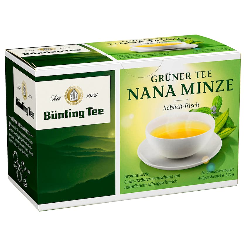 Bünting Tee - Grüner Tee mit Nana Minze - 20 Beutel
