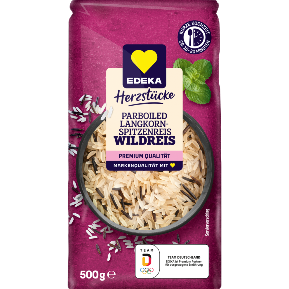 EDEKA Herzstücke Parboiled Langkorn- & Wild-Reis - 500G