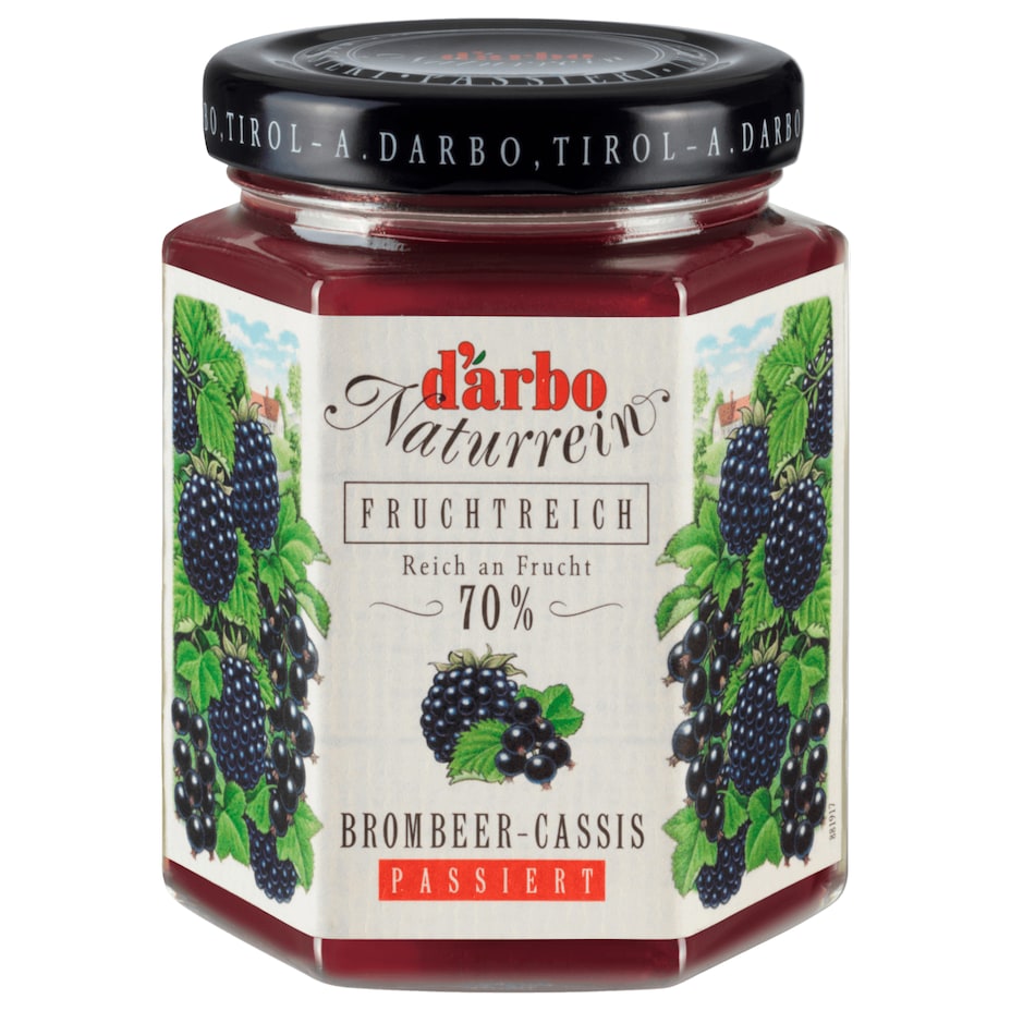 D'arbo Naturrein - Brombeer Cassis Fruchtaufstrich 200G