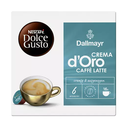 Dallmayr Crema d'Oro Caffé Latte - Nescafé Dolce Gusto - 16 Kapseln