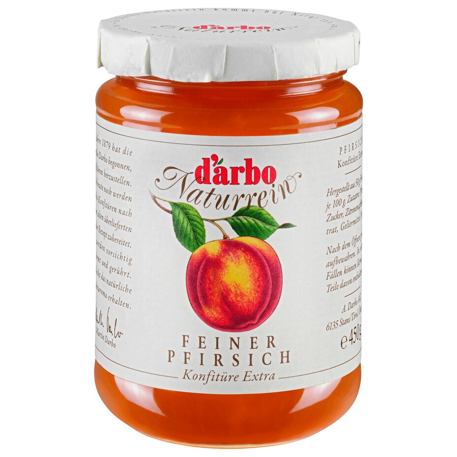 D'arbo Naturrein - feiner Pfirsich Konfitüre Extra 450G