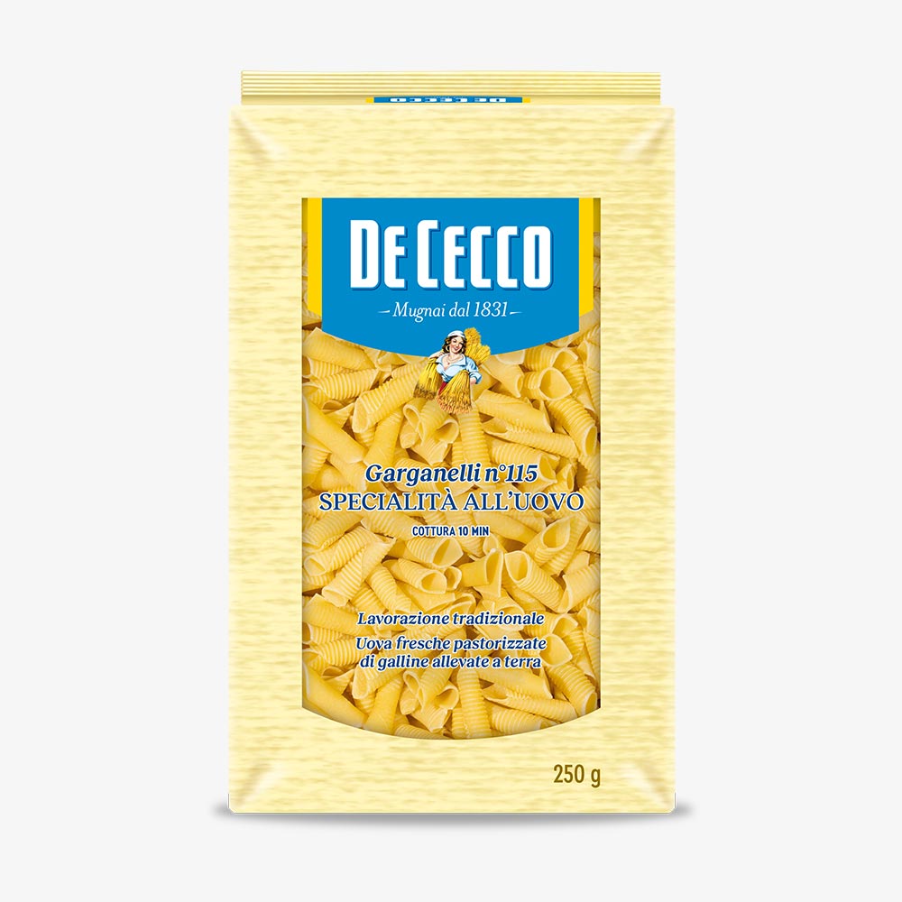 De Cecco Garganelli all`uovo,  n°115 - 250g