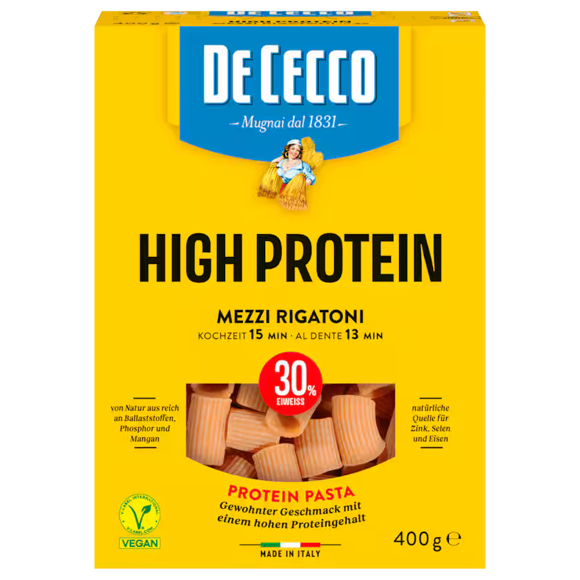 De Cecco High Protein Mezzi Rigatoni - 400g