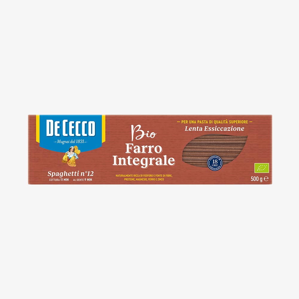De cecco bio farro integrale spaghetti n°12- 500g