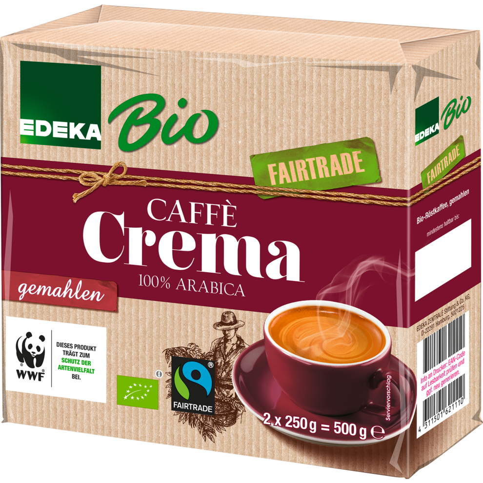 EDEKA Bio Caffe gemahlen Fairtrade 2x 250G