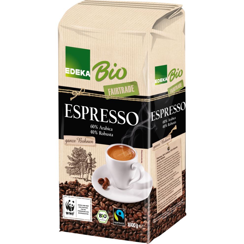 EDEKA Bio Espresso - ganze Bohne 1000G