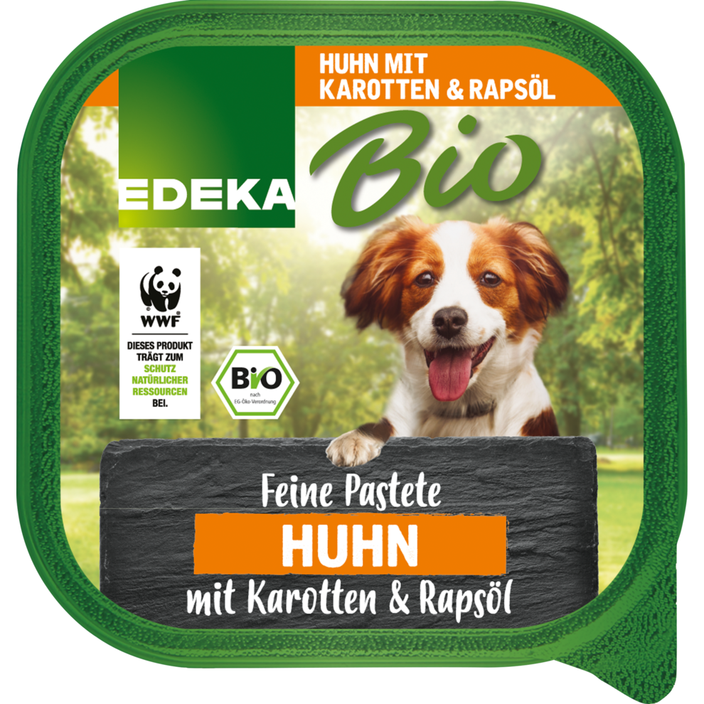 EDEKA Bio Hundefutter - Feine Pastete Huhn mit Karotten & Rapsöl - 150G