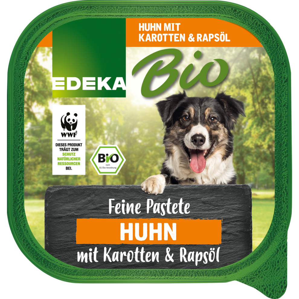 EDEKA Bio Hundefutter - Feine Pastete Huhn mit Karotten & Rapsöl - 300G