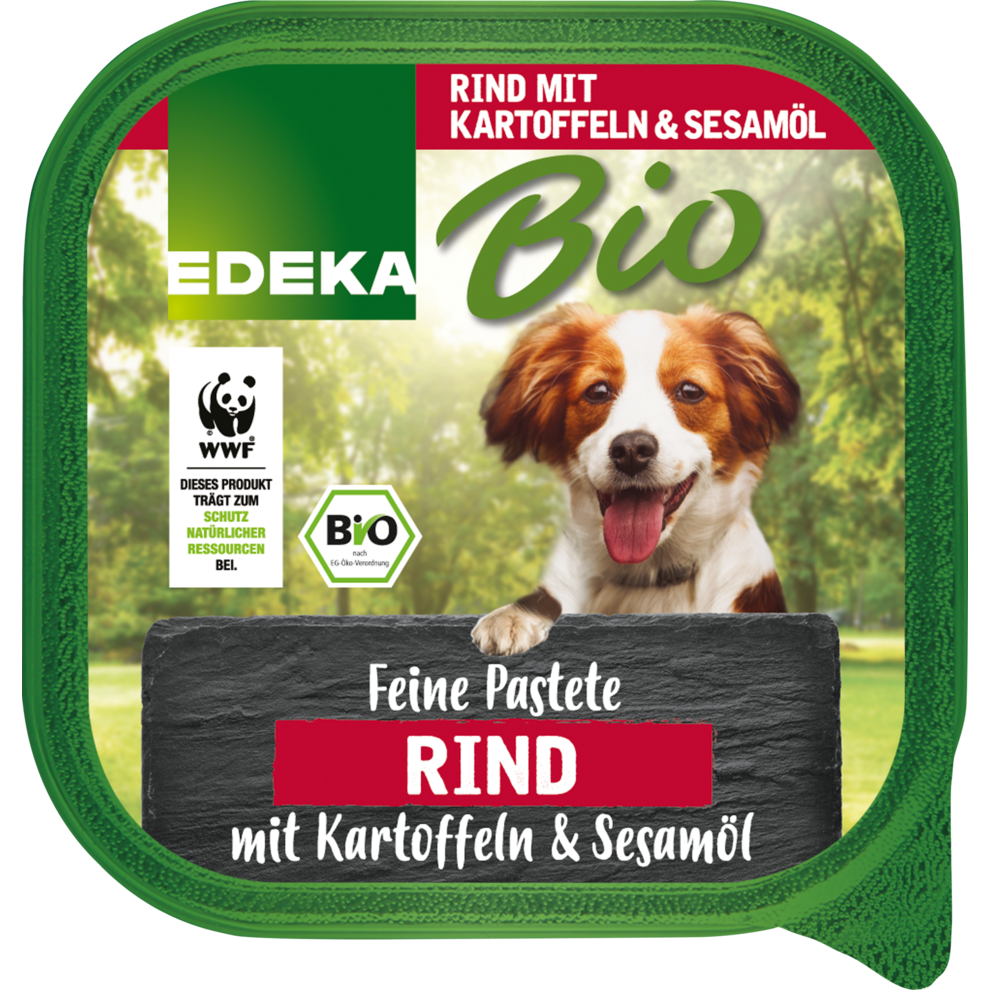 EDEKA Bio Hundefutter - Feine Pastete - Rind mit Kartoffeln & Sesamöl - 150G