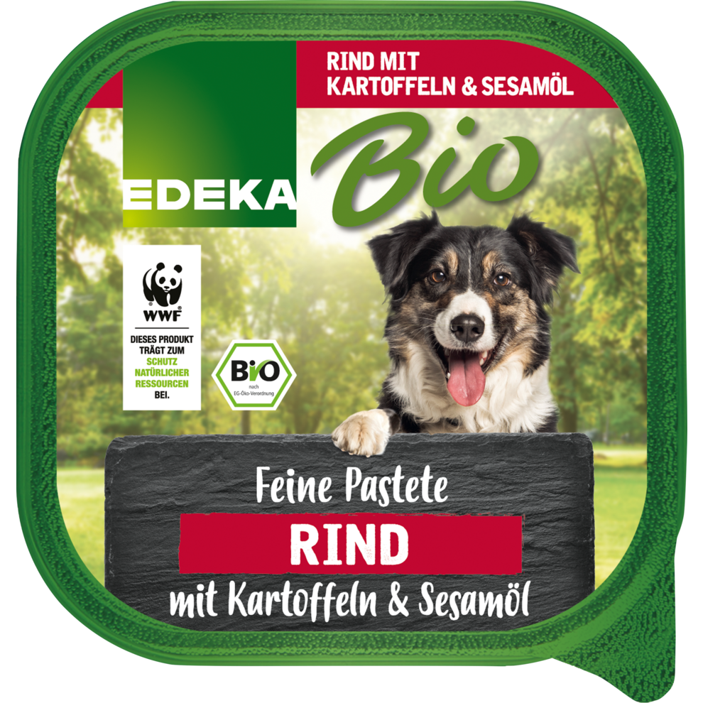 EDEKA Bio Hundefutter - Feine Pastete - Rind mit Kartoffeln & Sesamöl - 300G