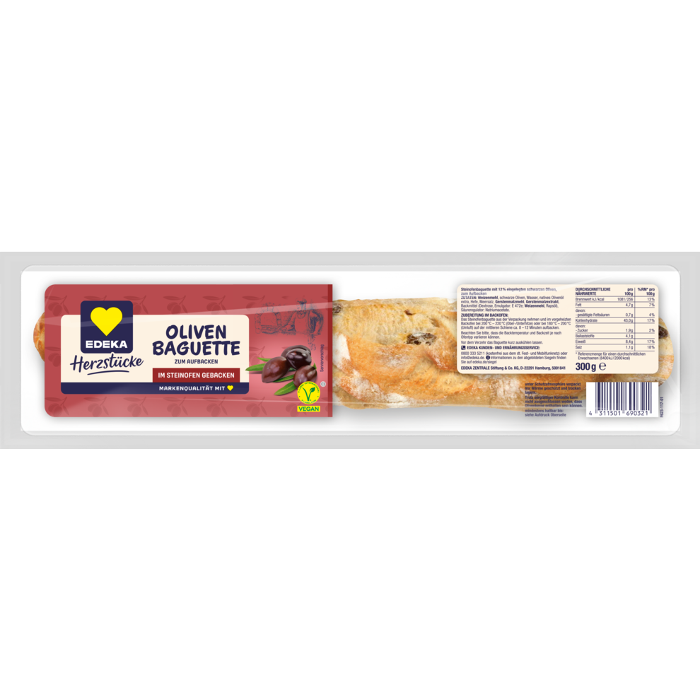 EDEKA HERZSTÜCKE Steinofenbaguette Olive