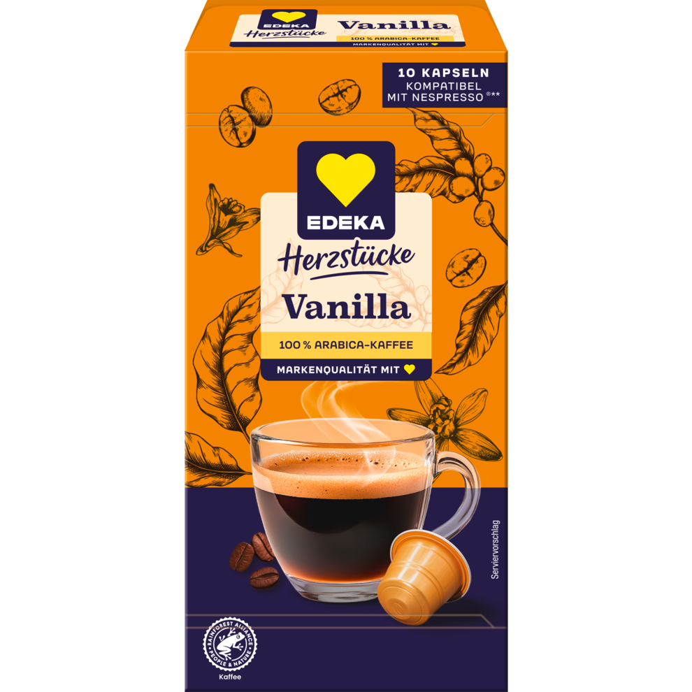 EDEKA Herzstücke Kaffeekapseln Vanilla 10 Stück (50 g)
