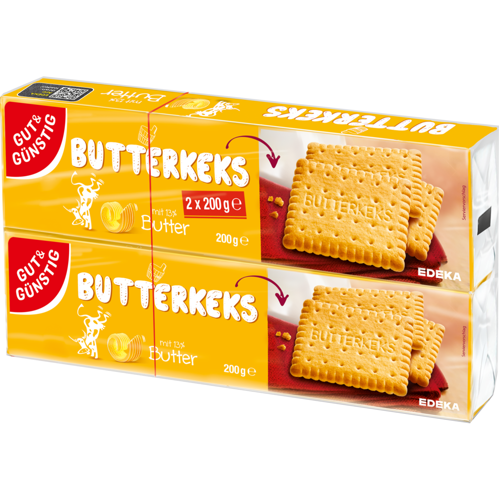 Gut & Günstig Butterkeks (Butter Cookies) 2 Pack (2x200g)