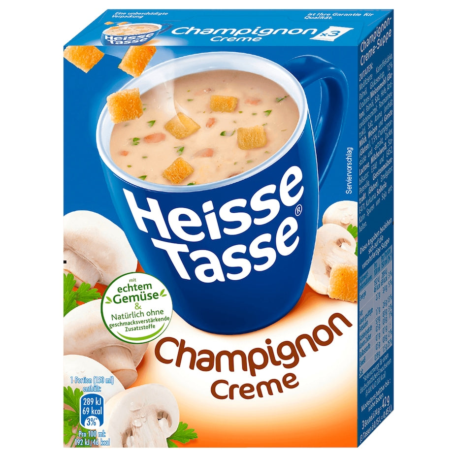 Erasco Heisse Tasse - Champignon Creme Suppe - 3 Beutel a 14G