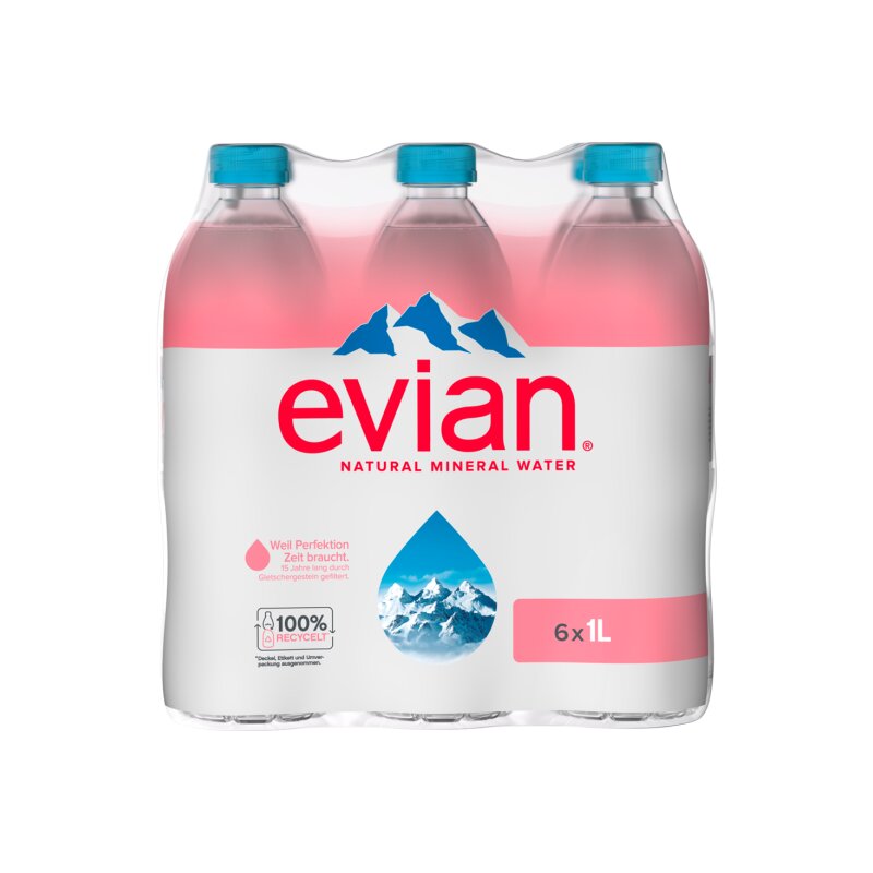 Evian Mineralwasser Naturell 6 x 1L EINWEG