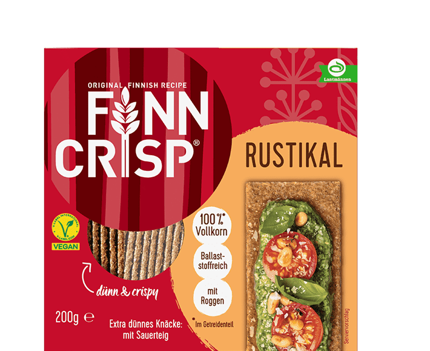Finn Crisp Rustikal knuspriges Knäckebrot aus Roggenvollkorn 200g