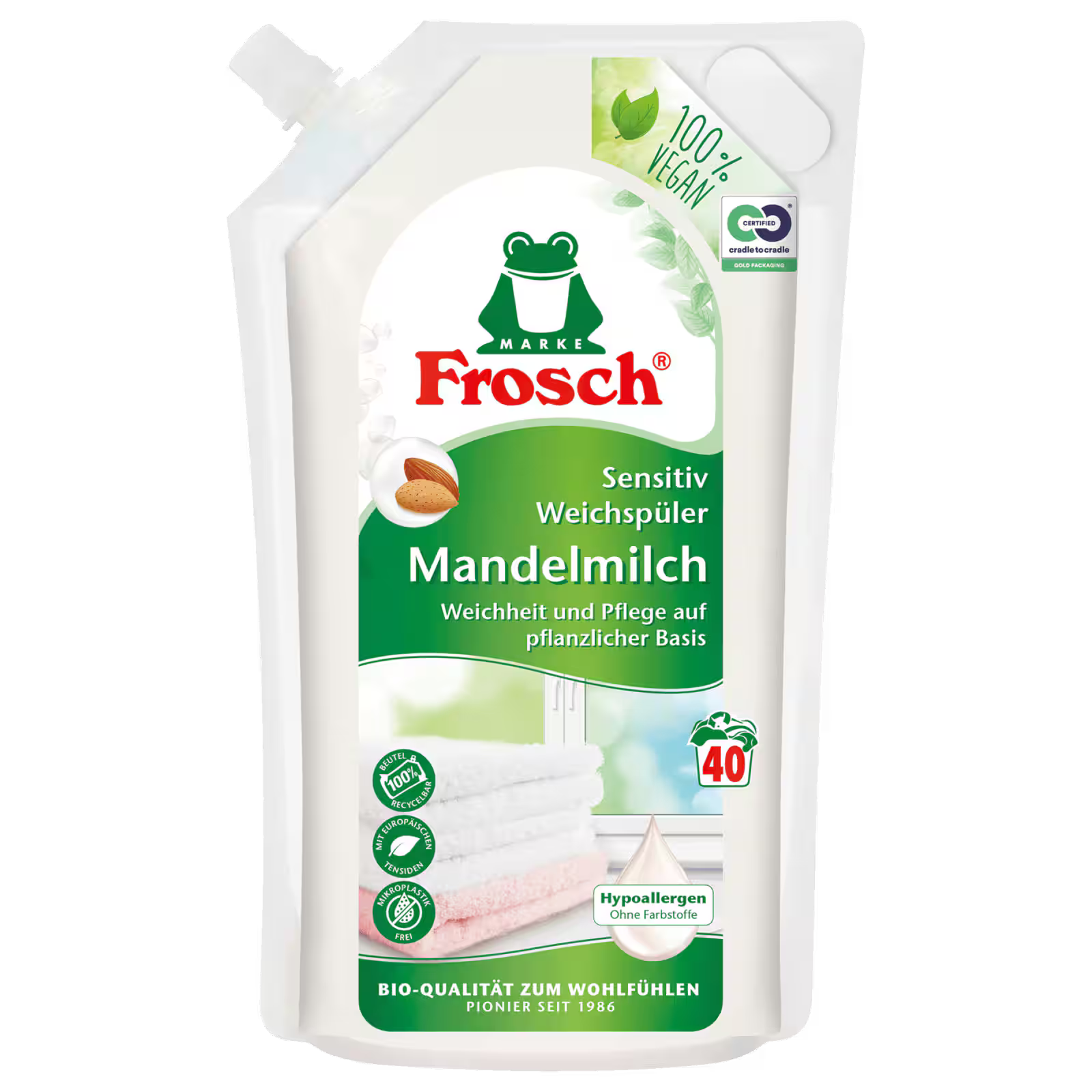 Frosch Weichspüler Sensitiv Mandelmilch 1l, 40WL