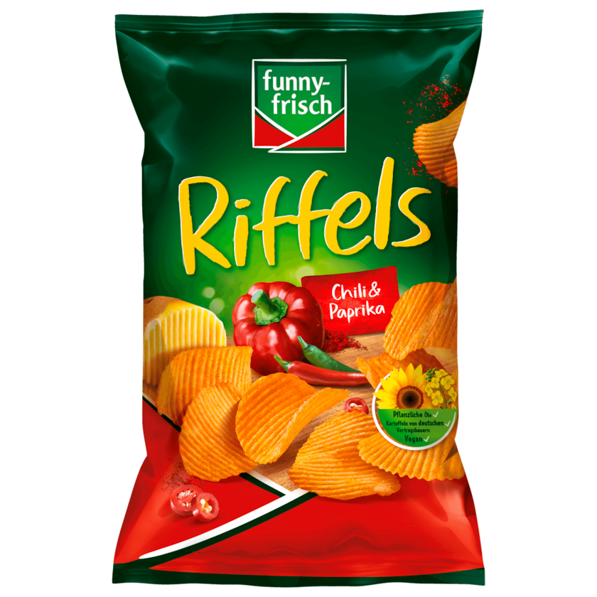 Funny-Frisch Riffels Chili & Paprika 150G