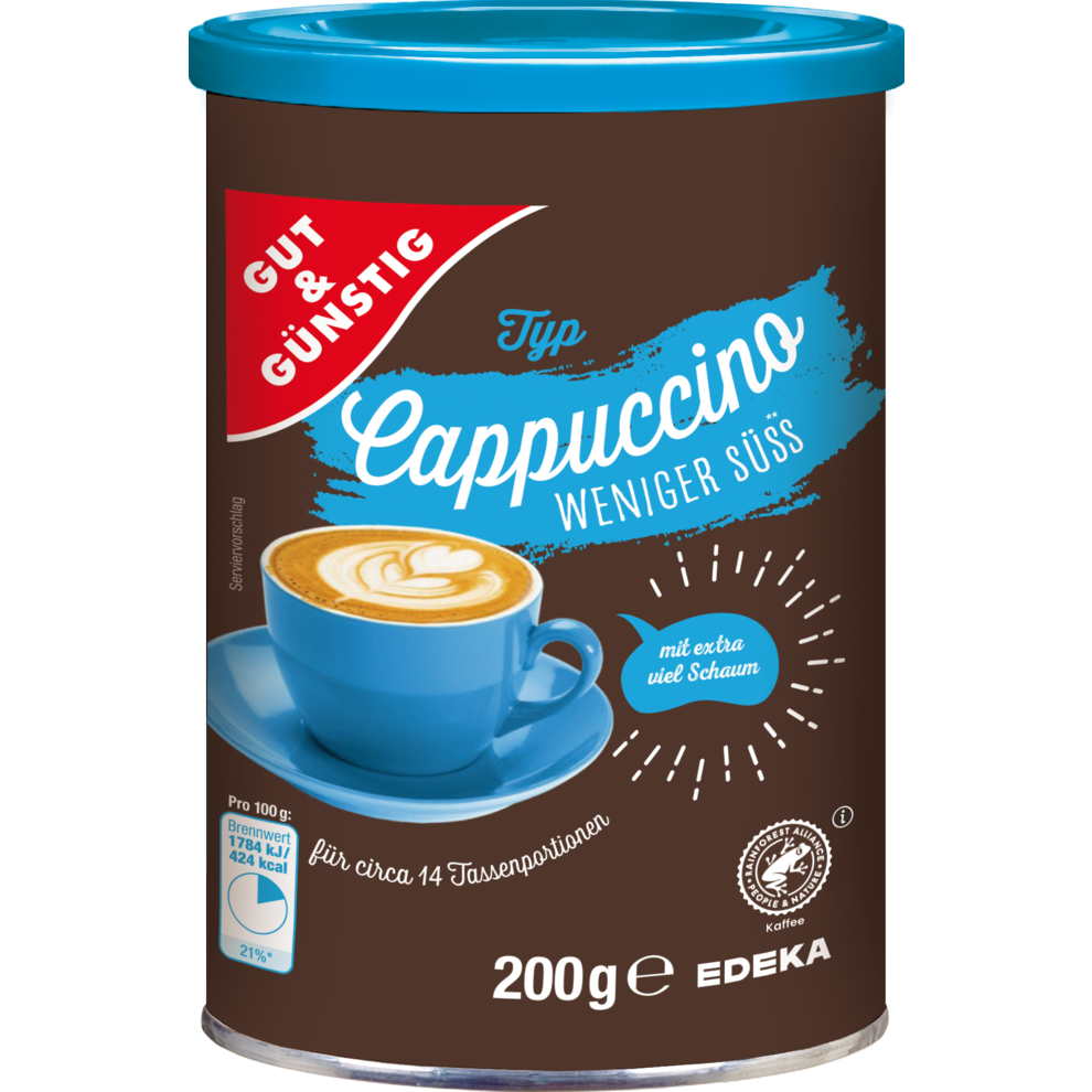 Gut & Günstig Instant Cappuccino weniger süß 200G