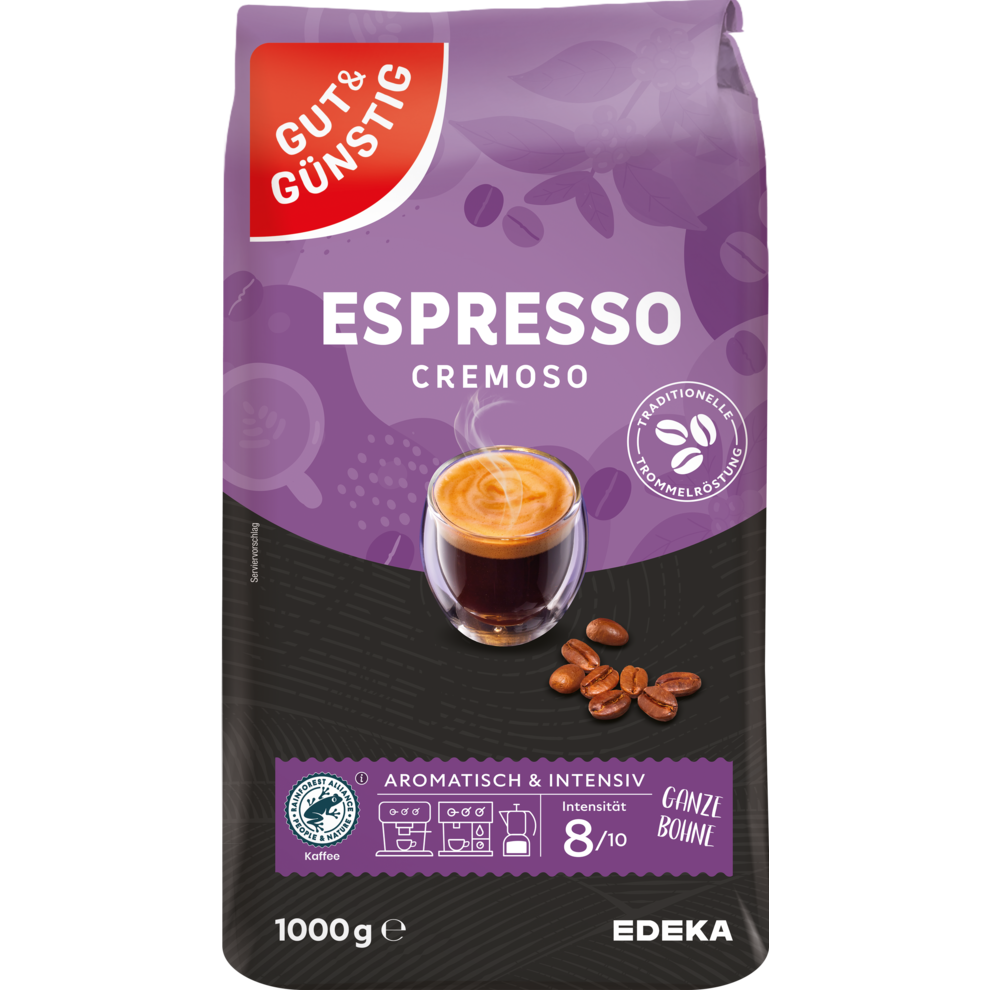 Gut & Günstig Espresso Cremoso - ganze Bohne 1000G