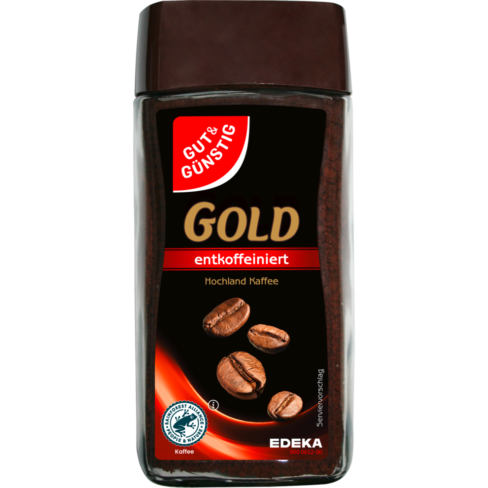 Gut & Günstig löslicher Hochland Kaffee Gold - entkoffeiniert 100G