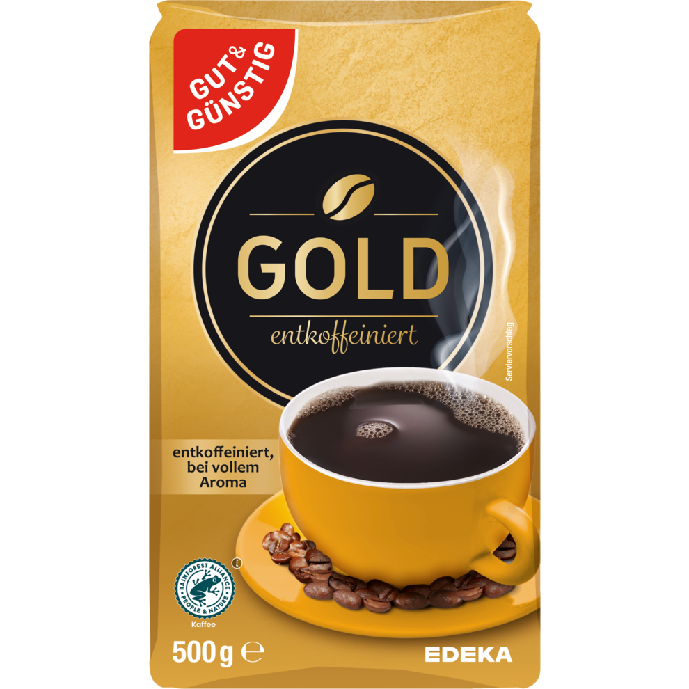 Gut & Günstig Kaffee Gold entkoffeiniert - gemahlen 500G
