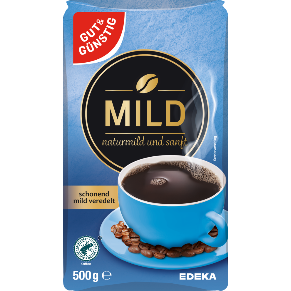 Gut & Günstig Kaffee Mild - naturmild und sanft - gemahlen 500G