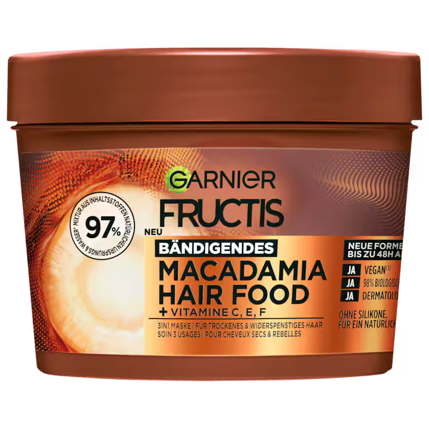 Garnier Fructis 3in1 Maske Bändigendes Macadamia Hair Food 400ml