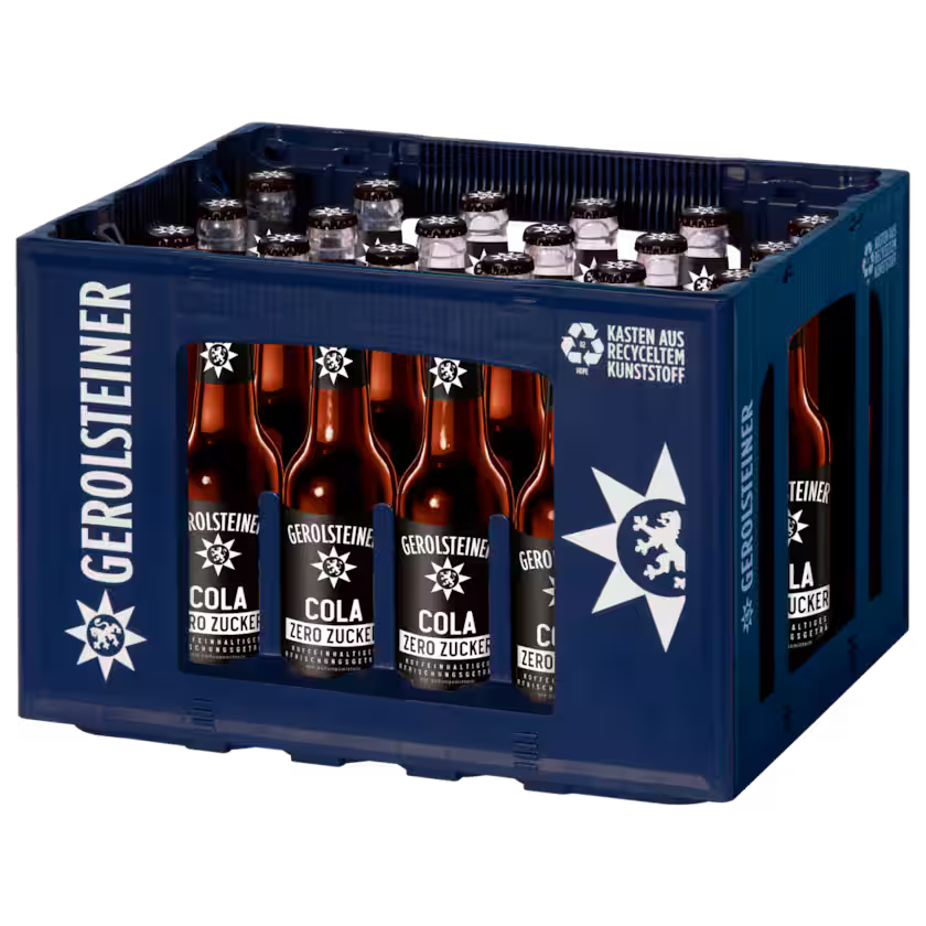 Gerolsteiner Cola Zero Zucker Kasten 24 x 0,33 l Glas