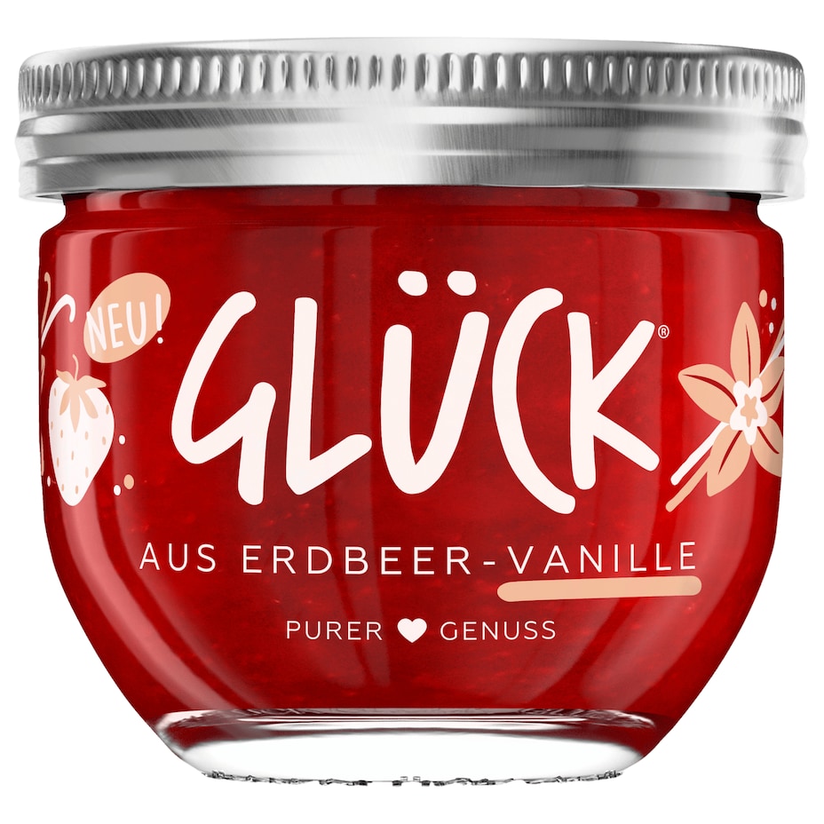 Glück Erdbeer-Vanille Fruchtaufstrich 230g