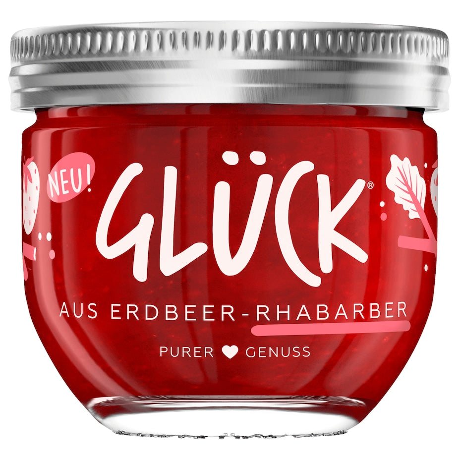 Glück Fruchtaufstrich Erdbeer-Rhabarber 230g