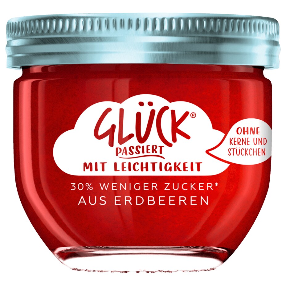 Glück Fruchtaufstrich passiert aus Erdbeeren 230g
