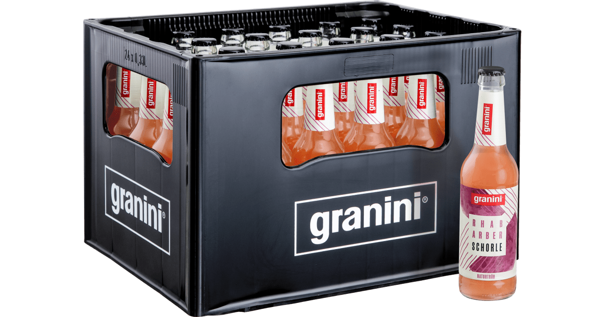 Granini Fruchtschorle Rhabarber Kasten 24 x 0,33 l Glas