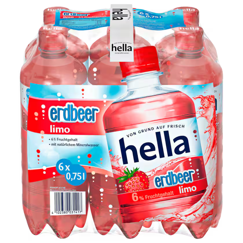 Hella Limo Erdbeer 6x0,75l (EINWEG)