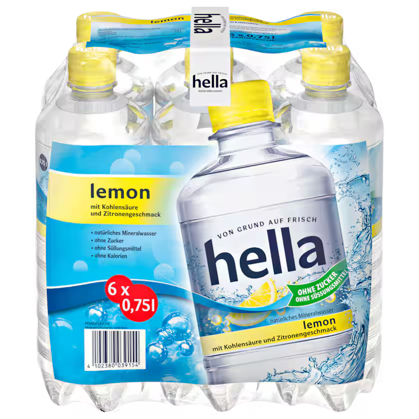 Hella Mineralwasser Lemon 6x0,75l (EINWEG)