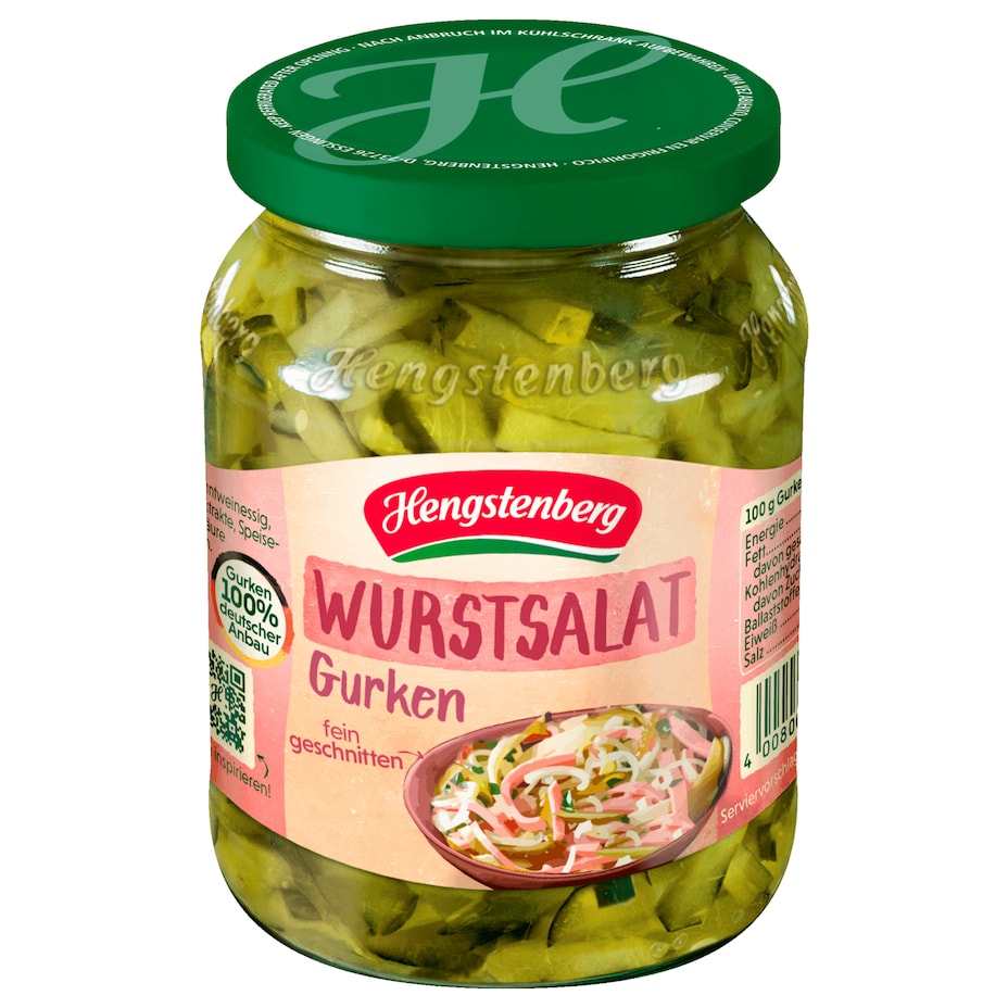 Hengstenberg - Wurstsalat-Gurken fein geschnitten - 330G