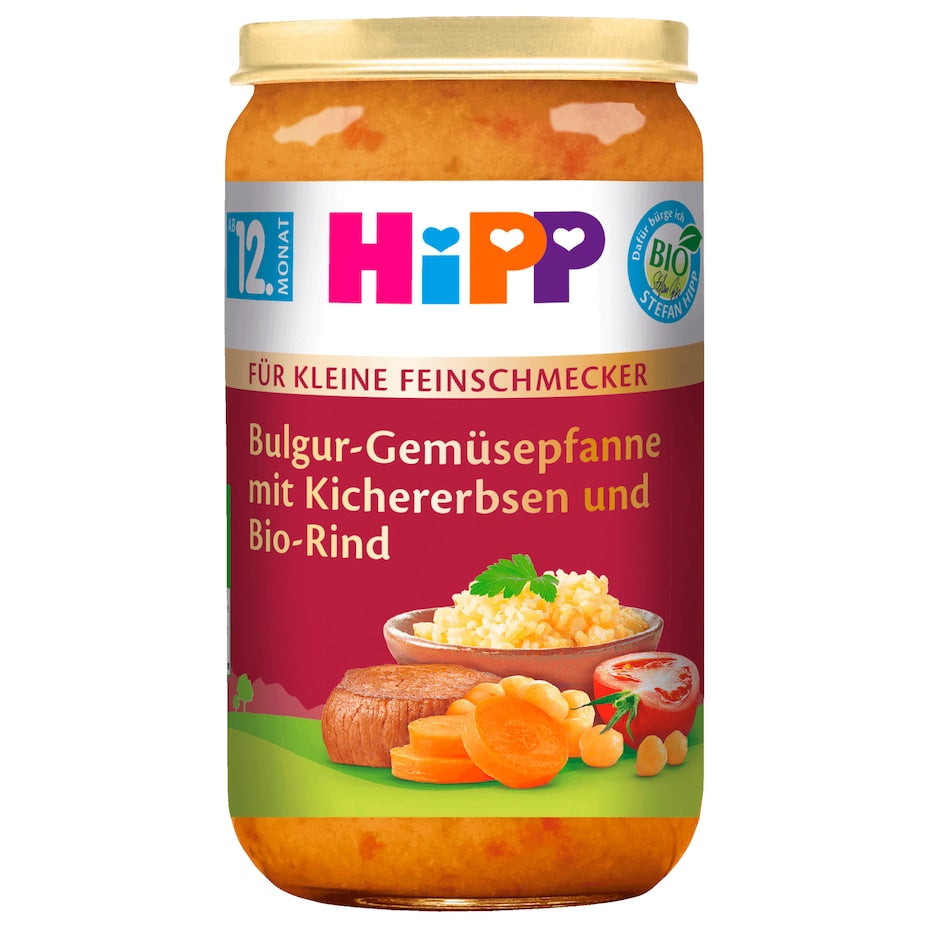 HiPP - Bulgur-Gemüsepfanne mit Kichererbsen und Bio-Rind - 250G