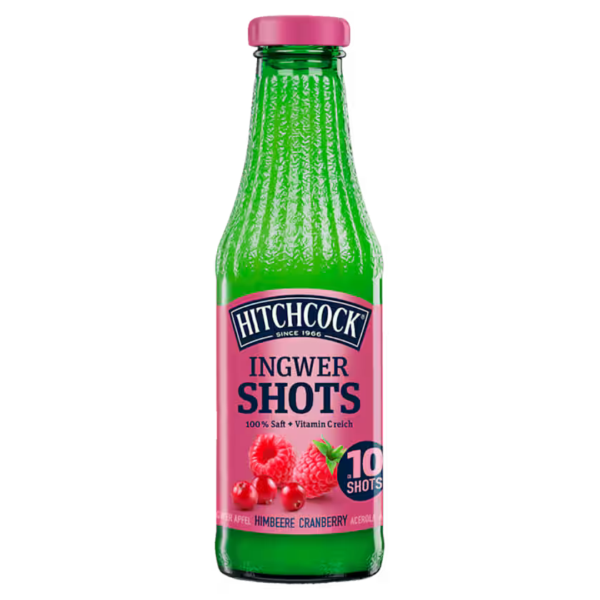 Hitchcock Ingwer Shots Himbeere Cranberry 0,5l
