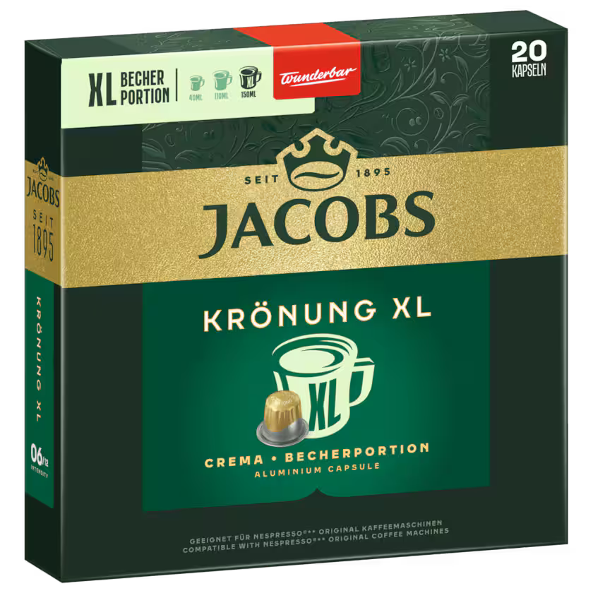 Jacobs Krönung XL Crema 114g, 20 Kapseln