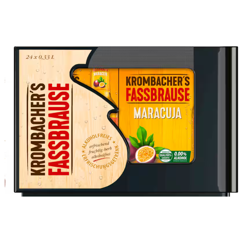 Krombacher Fassbrause Maracuja Kasten 4 x 6 x 0,33 l Glas