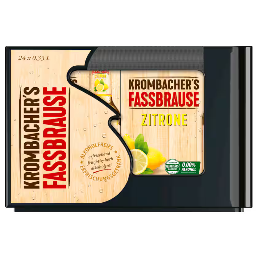 Krombacher Fassbrause Zitrone Kasten 4 x 6 x 0,33 l Glas