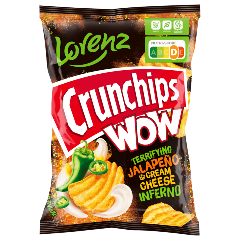 Lorenz Crunchips WOW Terrifying Jalapeño & Cream Cheese Inferno 110G